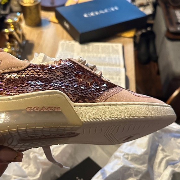 COACH CITYSOLE COURT Sequin Pink Women's Sneakers - Picture 6 of 16